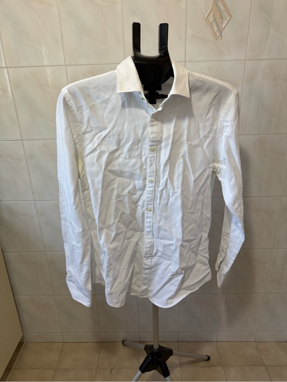 Men's slim fit White Button-Up Dress Shirt